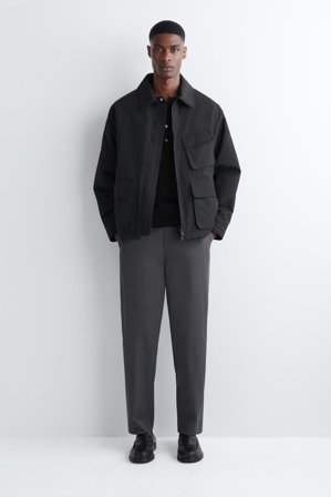 COS Men's Bomullschinos Med Raka Ben in Grå