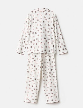 Mango Printed Long Pyjamas - White - 7-8