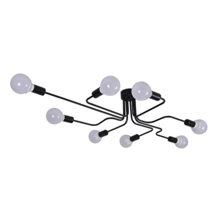 IC Vintage Taklampa Industri Taklampa Metallsockel Hängande Ljuskrona för Vardagsrum Matrum Bar Cafeteria (4 E27 Svart Glödlampa Bas)