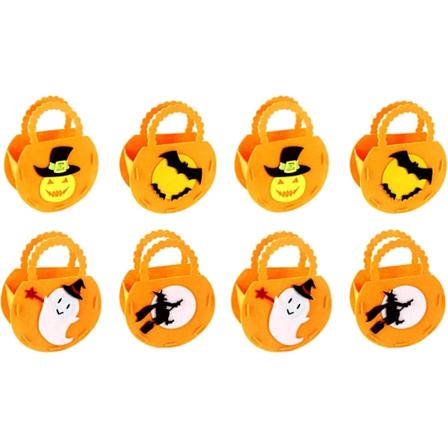8-pakning Sør Tote Bag Jack-O-Lantern DIY Lantern Dekorasjon Håndholdt Lanterne Ikke-vevd Lett Godteripose