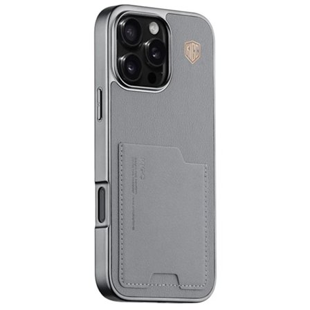 KIGC Mobilskal till iPhone 16 Pro Korthållare Electroplating - Grå