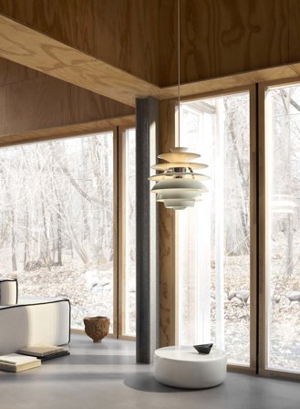 PH Snowball taklampe - dusty green/krom