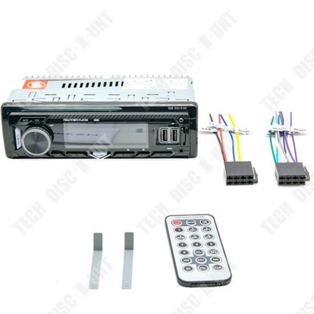 Autoradio Bluetooth - TECH DISCOUNT - TD - FM 87,5-108 MHz - Fjärrkontroll - Inbyggd HD-mikrofon