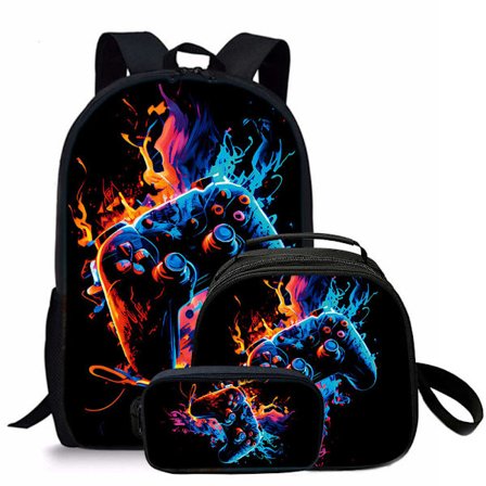 Studentryggsäck 3-delars Lättviktig Vattentät Barnryggsäck Lunchväska Pennväska (Typ 5)