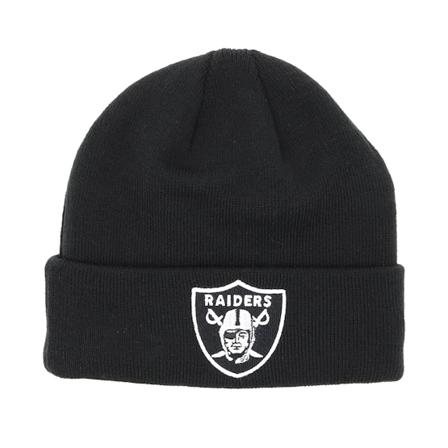 New Era - NFL Musta cuff Beanie - Las Vegas Raiders Team Essential Knit Black/White Cuff @ Hatstore
