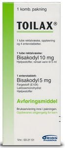 Toilax enterotabletter og rektalvæske 4+1 stk
