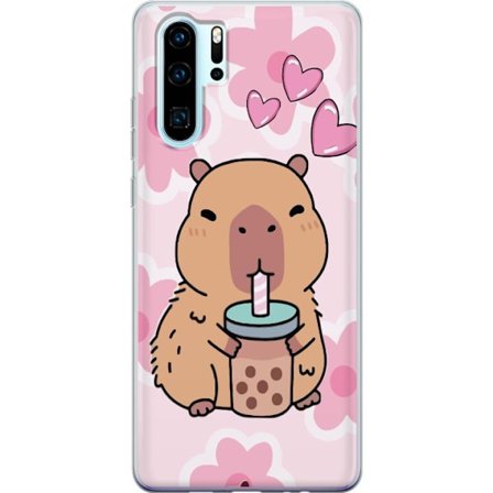 Kompatibelt Mobilskal till Huawei Huawei P30 Pro Kawaii Capybara Hjärtan Anime Stil Söt Design Djurmotiv TikTok Populärt Present Tjej