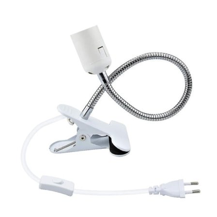 Uusi sopiva E27-pidinlampun pidike kytkimellä Pöytävalaisimen jalkaklipsi 360 asteen hansikaula kasvilampulle - WELLNGS