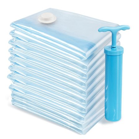 [(60*40 fortykket) X10 + én håndpumpe] 11 stk. gennemsigtig fortykket forstørret vakuumkompressionspose dyne bagage opbevaringspose