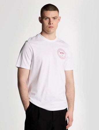 Lyle & Scott Game Of Two Halves Graphic T-Shirt - White - M