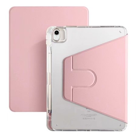 Stilrent skal för iPad 10.9 Air4/Air5 rosa transparent roterande