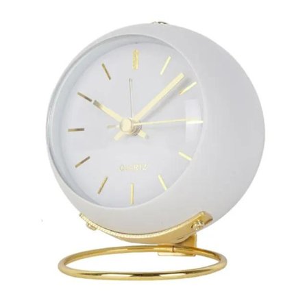 Lyxig Vit Väckarklocka Nordisk Elektronisk Bordskvartsklocka Simp