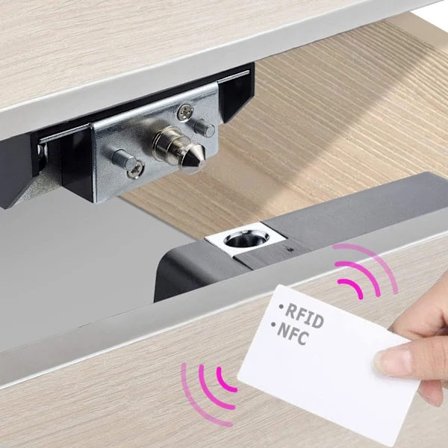 Skaplås, Smarte NFC Elektroniske Låser for Skuff, Skjulte Kortlåser for Treskap Garderobe Matbod Møbler (Android IOS)【PL】