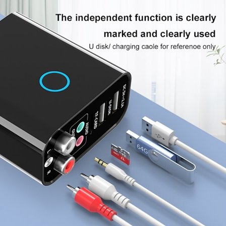 6 i 1 Bluetooth-sändaremottagare med fjärrkontroll