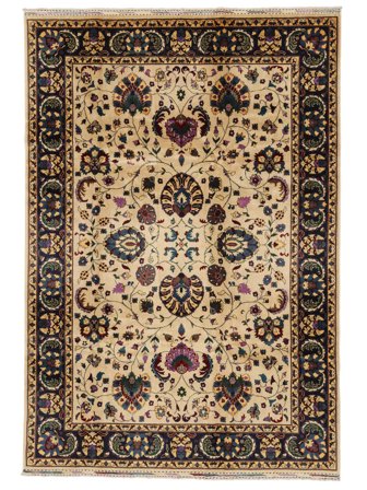 Annodato A Mano Kunduz Tappeto 207X299 Di Lana Nero/Arancione