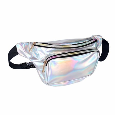 Holografisk Bæltetaske til Kvinder/Mænd, PVC Vandtæt Skinnende Talje Taske, Laser Talje Bum Taske med Justerbar Rem til Rejser, Fest, Festival Rave