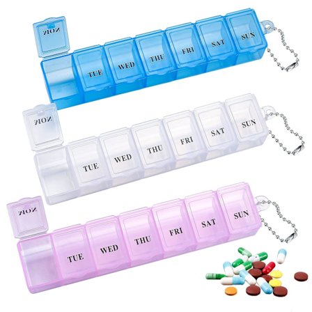 3 stk. pilleæske-organisator, pilledispenseræske, 7 dages pilleæske-organisator én gang om dagen, ugentlig pilleæske-organisator til medicin, 
