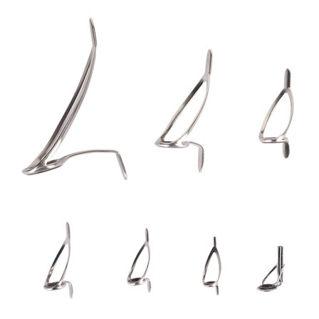 Stålkeramiske stangringer i 7 størrelser med doble ben til fiskestenger for ferskvann og saltvann