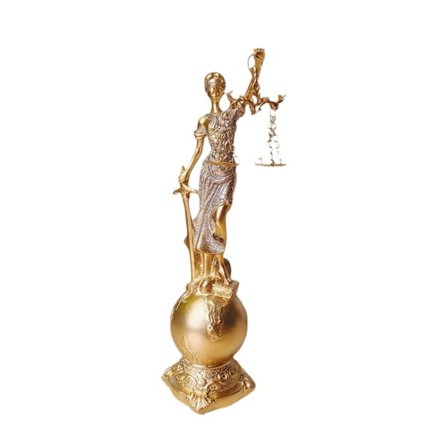 Lady Justice Skulptur Statue – Harts Justitia Figur Ornament til Kontorbord, Europæisk Stil Juridisk Tema Kunst Dekoration til Hjem eller Skabsvisning