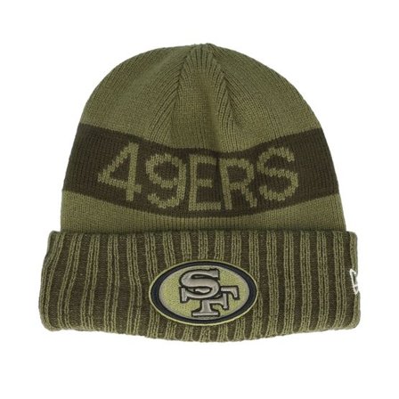 New Era - NFL Grön cuff Beanie - San Francisco 49ers NFL Salute To Service Green Knit Cuff @ Hatstore