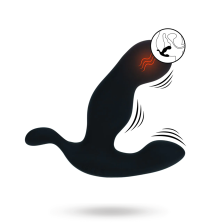 Heating and Vibrating Silicone Prostate Stimulator - Black - Vuxen.se - Prostatastimulering, prostatavibrator, prostata plugg