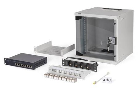 Digitus 10 network bundle 6U cabinet and equipment gr SOHO Pro version unmounted NS