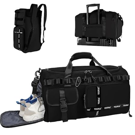 Gym Taske Sports Duffel Taske med Skorum Gym Duffel Taske Weekend Rejsetaske med Våd Lomme 2 i 1 Rygsæk Taske Stor Kapacitet