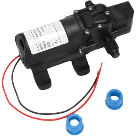 Svart DC 12V 60W Mini Pumpe Automatisk Membranpumpe Elektrisk Vask Pumpe Slå Av 5L/min