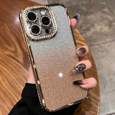 iPhone 16 Pro Skal med Diamant Gradient Glitter TPU - Skydda din telefon med stil!