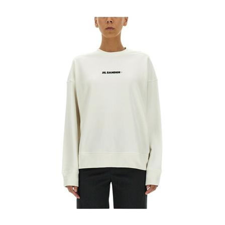 Jil Sander Sweatshirt With Logo Print , Wit , Dames , Maat: XS
