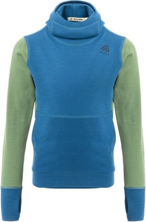 Aclima WarmWool Hoodsweater Kids Corsair/Dill