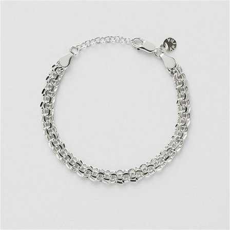 Bismarck Chain Armband (M) - Sterling Silver - Safira