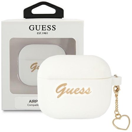 Gjett GUA3LSCHSH AirPods 3 deksel hvit/hvit Silikon Charm Heart Collection