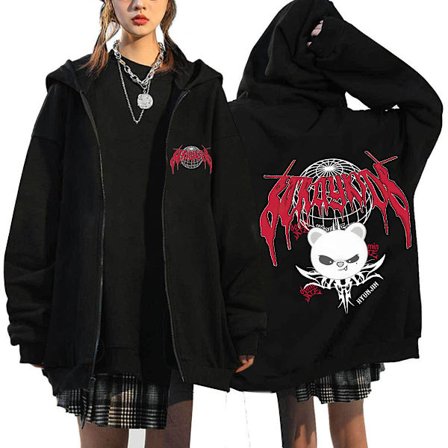 Stray Kids Europe trykt hættetrøje løs pasform hoodie