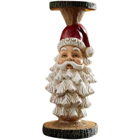 Udskåret Lysestage Julemand Lysestage Harpiksdekorationer til Hjemmet Stue Skrivebord