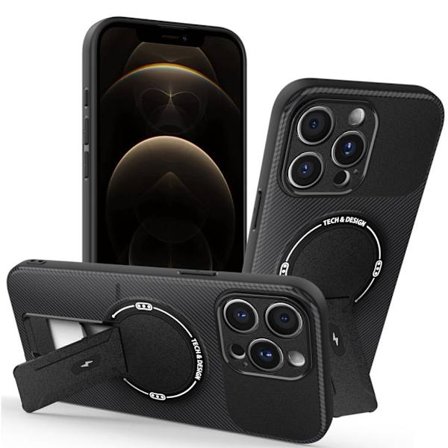 iPhone 12 Pro Case with Stand - Black