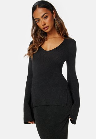 Madeleine Bitici X Bubbleroom Madeleine Sparkling Knitted Top Black Klær