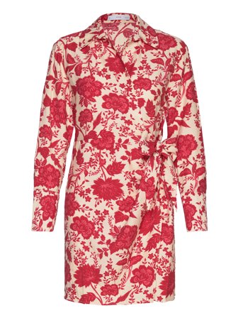 Floral Wrap Dress Dresses Shirt Dresses Rød Mango*Betinget Tilbud