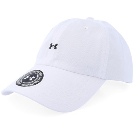 Under Armour - White unconstructed Caps - Womens Essential Low Adjustable White Dad Cap @ Hatstore