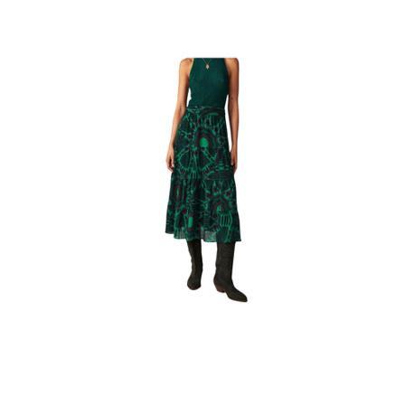 Ba&Sh Claren Rok , Groen , Dames , Maat: M Maxi Rokken