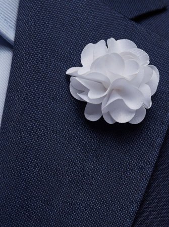 John Henric Men's White Flower Lapel Pin Size Onesize
