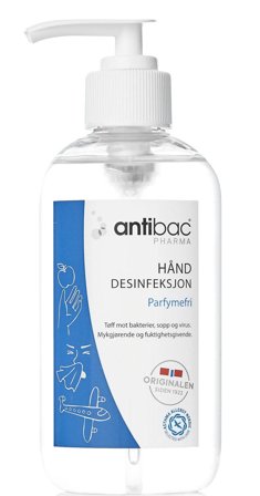 Antibac Pharma 85 % hånddesinfeksjon gel 250 ml