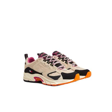 Tommy Jeans, Archive Mix Runner Sneakers Beige, Dames, Maat:37 EU