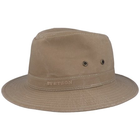 Stetson - Beige traveler Cappello - Tller Delave Organic Cotton Dark Khaki Traveller @ Hatstore