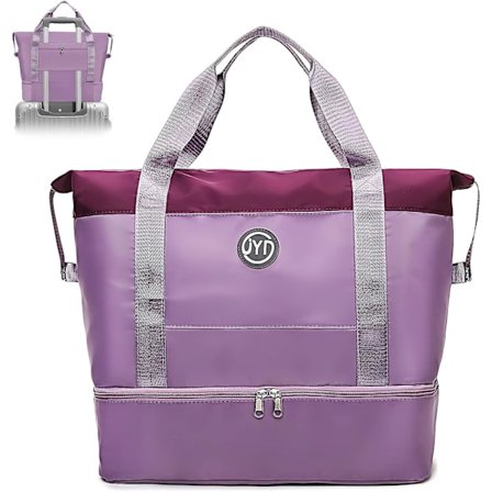 Suuri taittuva duffel-laukku, 30L kokoontaitettava matkalaukku kuiva ja märkä erottelu sairaalakassi kengänlokerolla Oxford vedenpitävä viikonlopun 