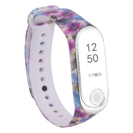 Xiaomi Mi Band 3 / Mi Smart Band 4 klockarmband i blommig silikon - Datura