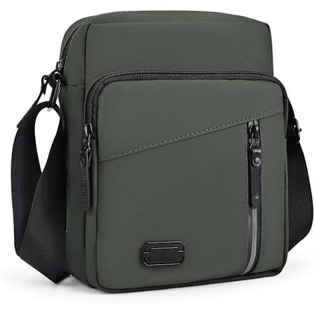 Skuldertaske til mænd, crossbody taske med justerbar rem, letvægts vandtæt messenger taske med flere lommer, crossbody taske, grøn