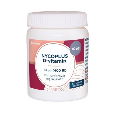 Nycoplus D3-vitamin 10 mcg tabletter 100 stk