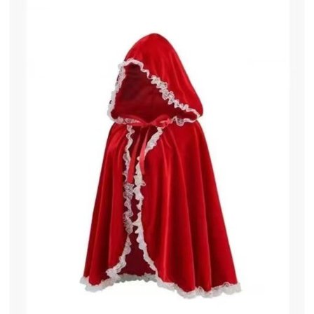 Fargerik Hus Fløyel Rødhette Fløyelkappe Halloween Jul Cosplay Party Fancy Cape
