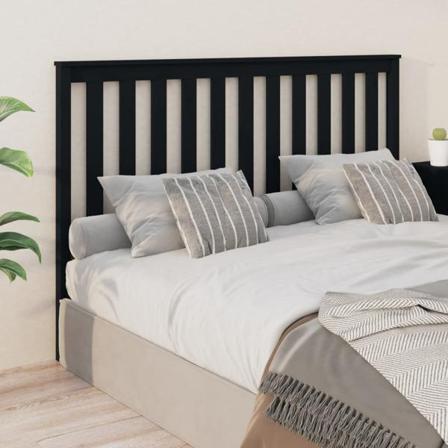 Vidaxl Sänggavel Svart 156x6x101 Cm Massiv Furu Svart